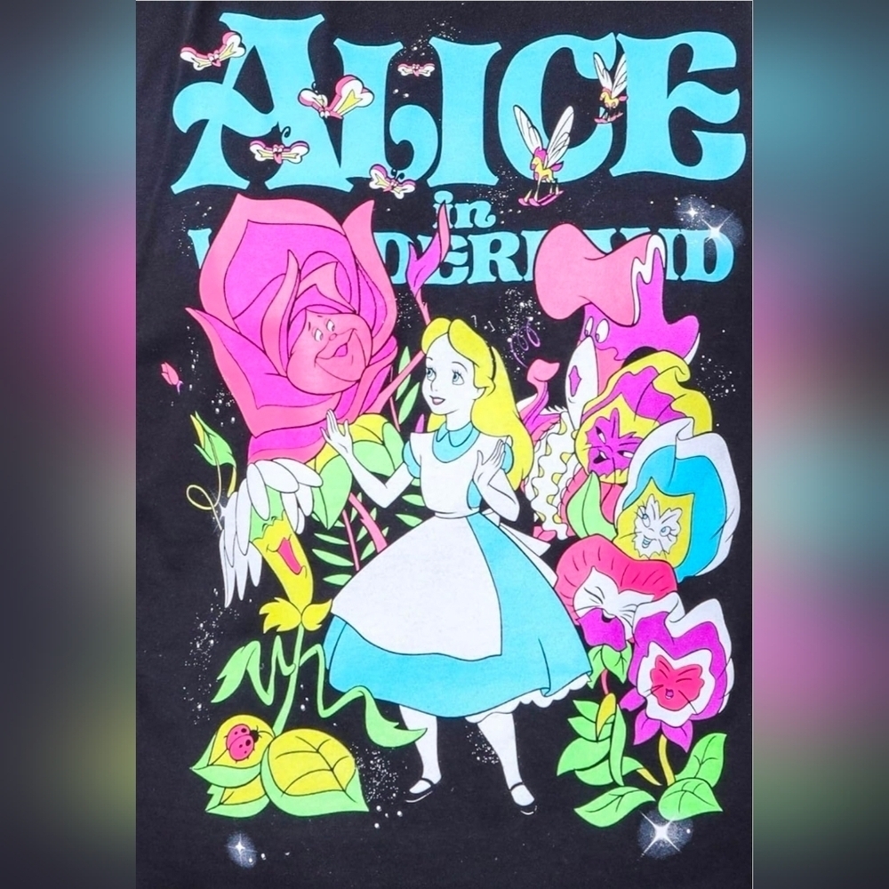 Disney Adult Alice in Wonderland Mostly Mad Tea Party Shirt. Size XL, New!
